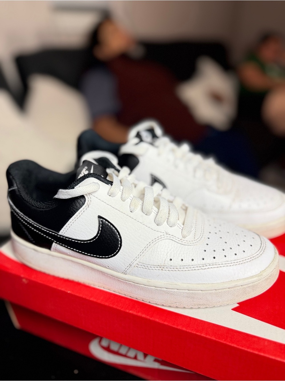 Nike Women’s White and Black Low-Top Sneakers